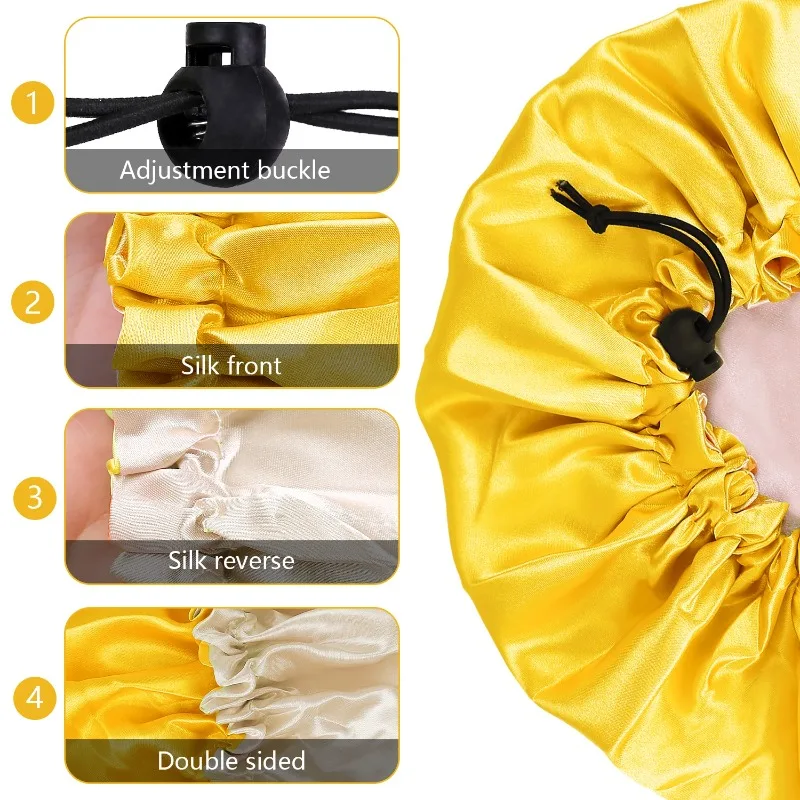 Gorro de dormir de satén reversible con cordón ajustable niños - imagen 4