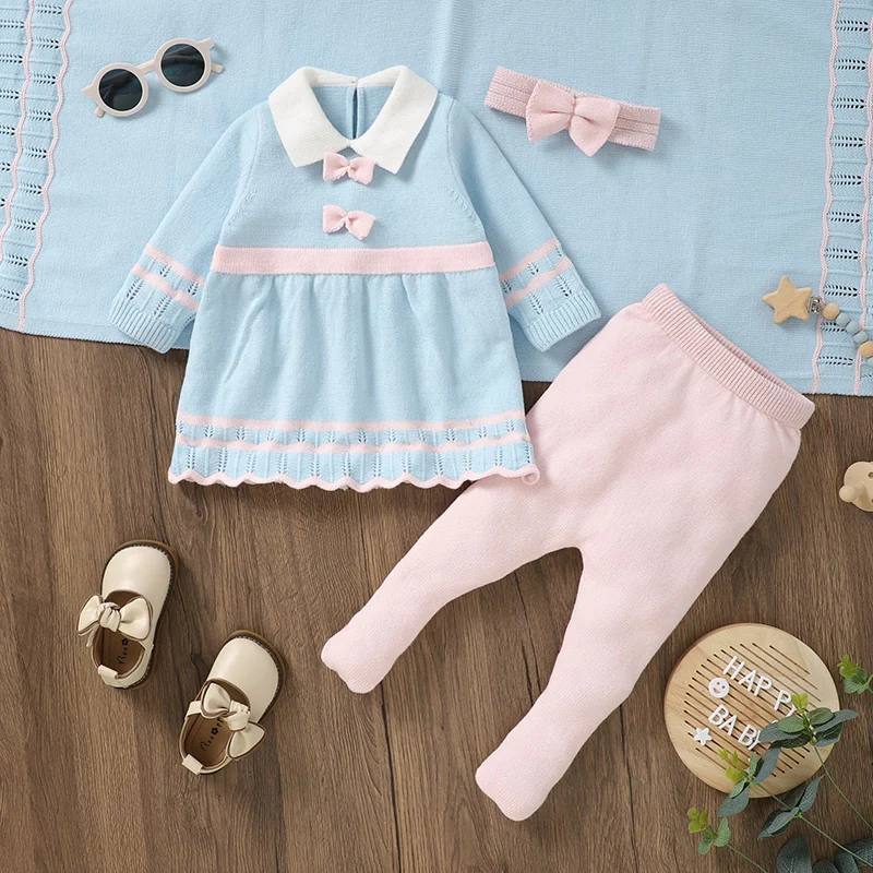 Conjunto jersey y pants para niña recién nacido con manta