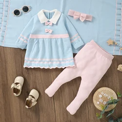 Conjunto jersey y pants para niña recién nacido con manta