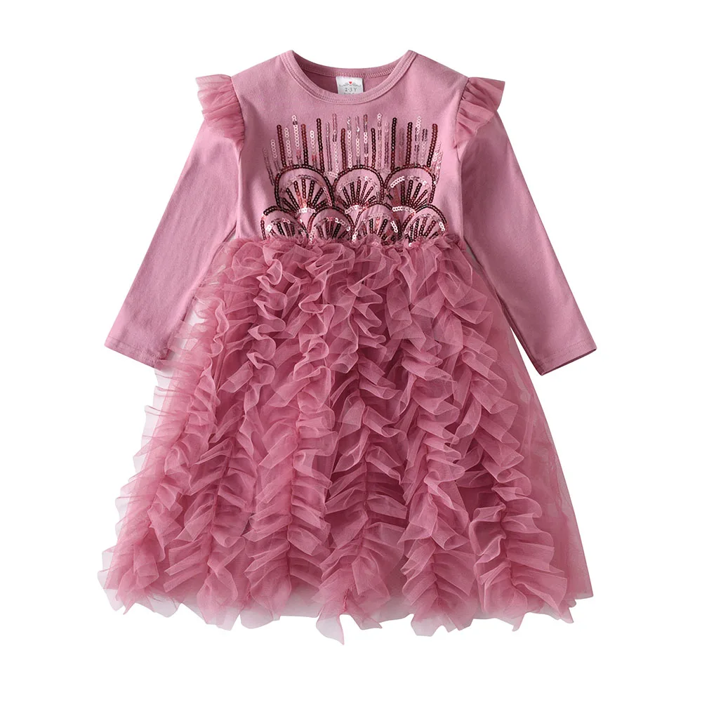 DXTON vestido tutú de princesa con lentejuelas para niña de fiesta - imagen 3