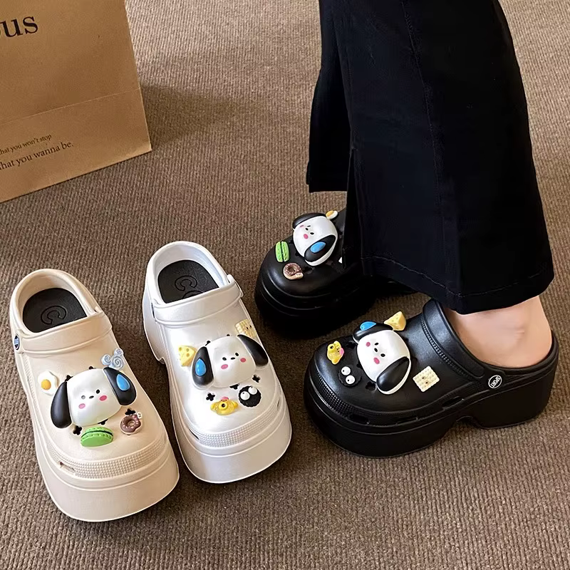 Sandalias de cuña de verano con suela gruesa y motivos de perro - imagen 5