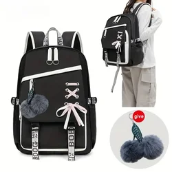 Mochila escolar juvenil para portátil y libros, estilo universitario