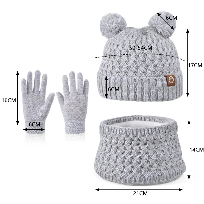 Conjunto de invierno infantil: gorro, bufanda y guantes de punto - imagen 5