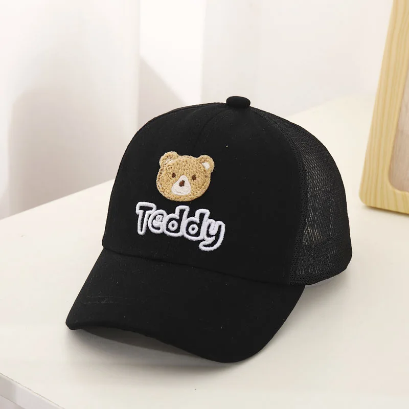 Gorra de béisbol bordada con oso para niño – Malla respirable verano - imagen 4