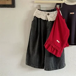 Pantalones vaqueros de niña pierna ancha para primavera