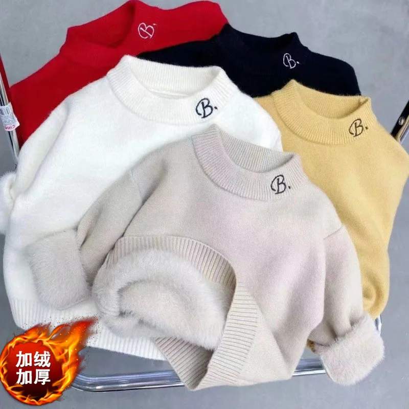 Jersey acolchado grueso de lana para niño y niña, invierno - imagen 4