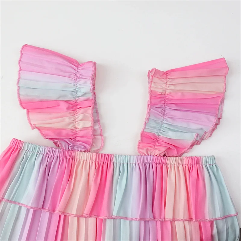 Conjunto verano para niña arcoíris con top de tirantes y pantalón - imagen 2