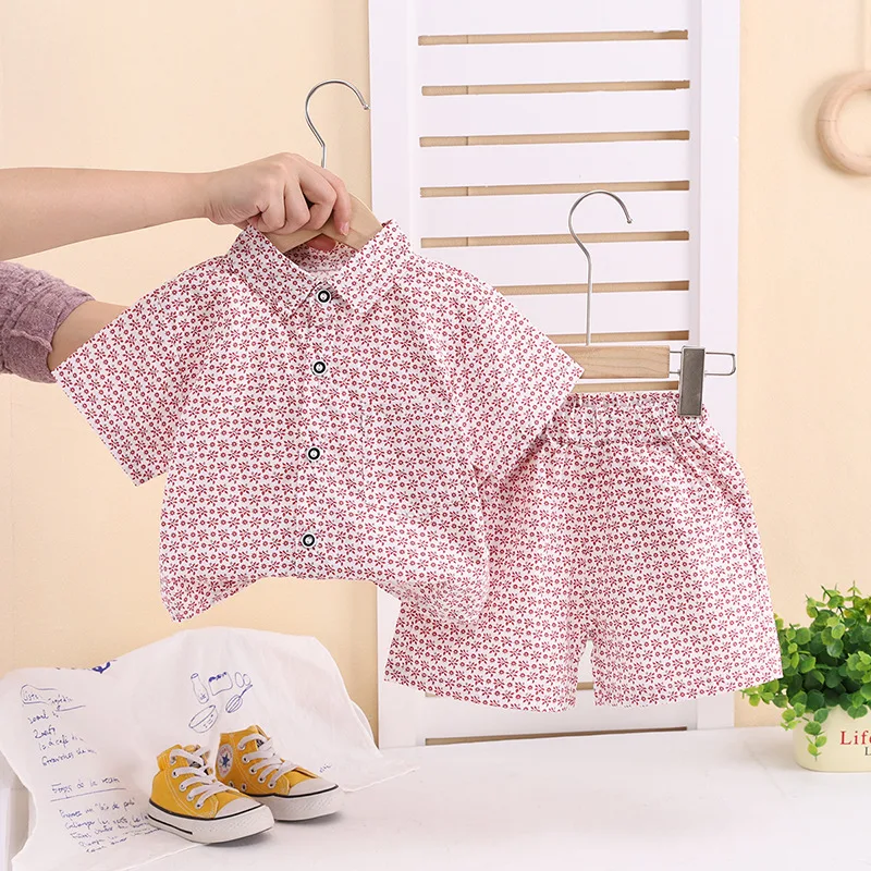 MILANCEL conjunto de verano infantil con camisa floral y hojas - imagen 2