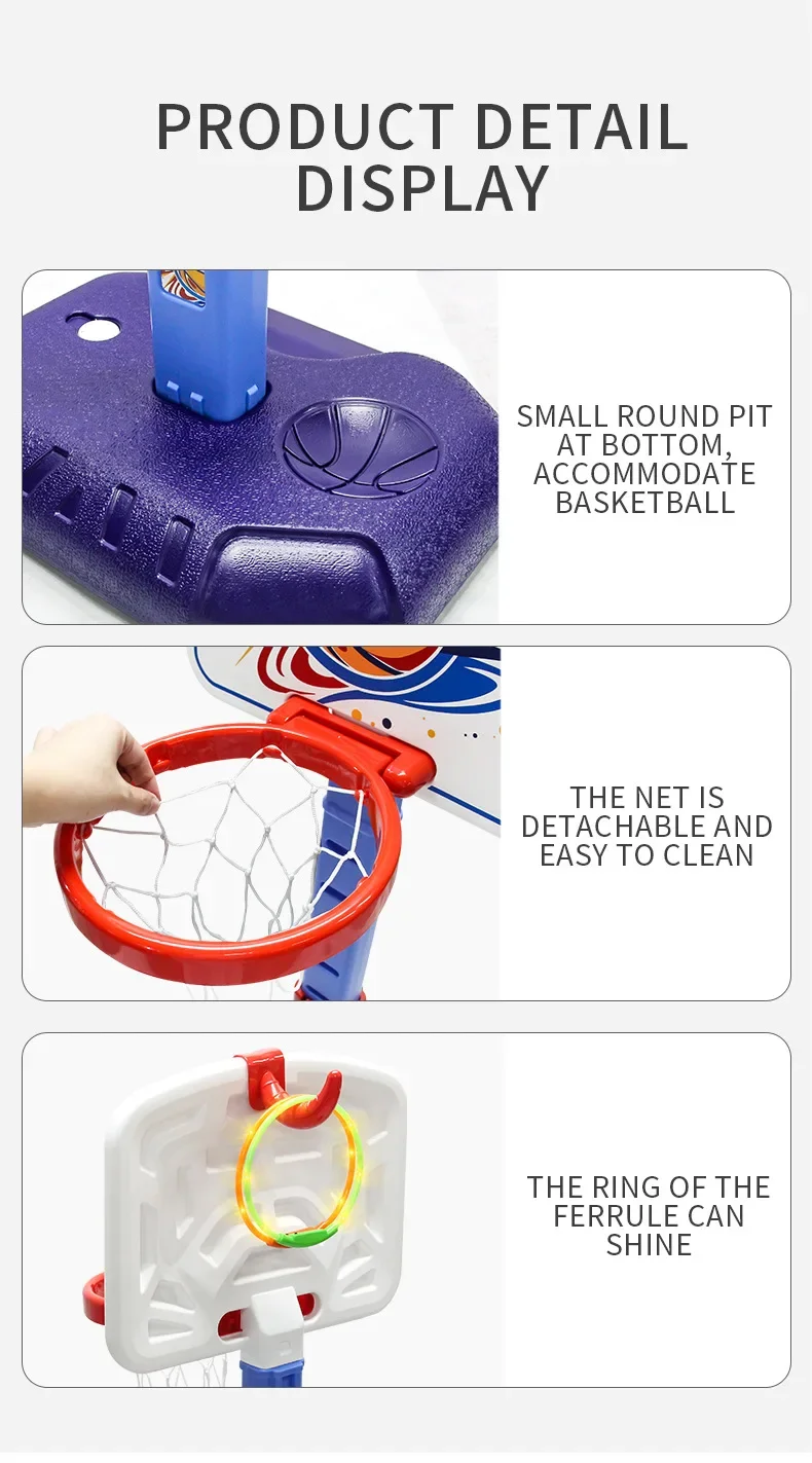 Juego de aro baloncesto ajustable para niños: lanzador portátil - imagen 2