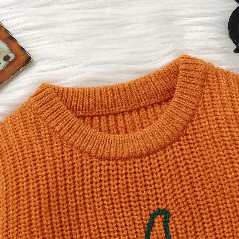 Jersey de punto con calabaza de Halloween para bebés y niños - imagen 4