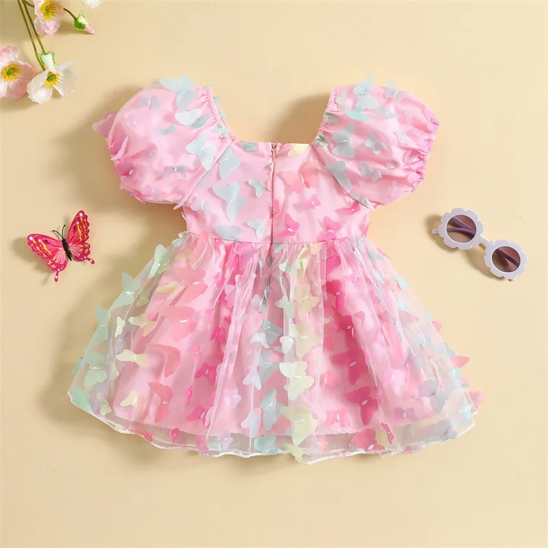 Vestido VISgogo de princesa para niña – Manga corta verano con tul - imagen 5