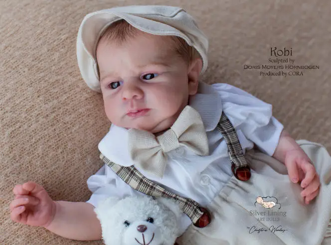 Kit muñeca reborn Kobi con cuerpo de tela y ojos - imagen 4