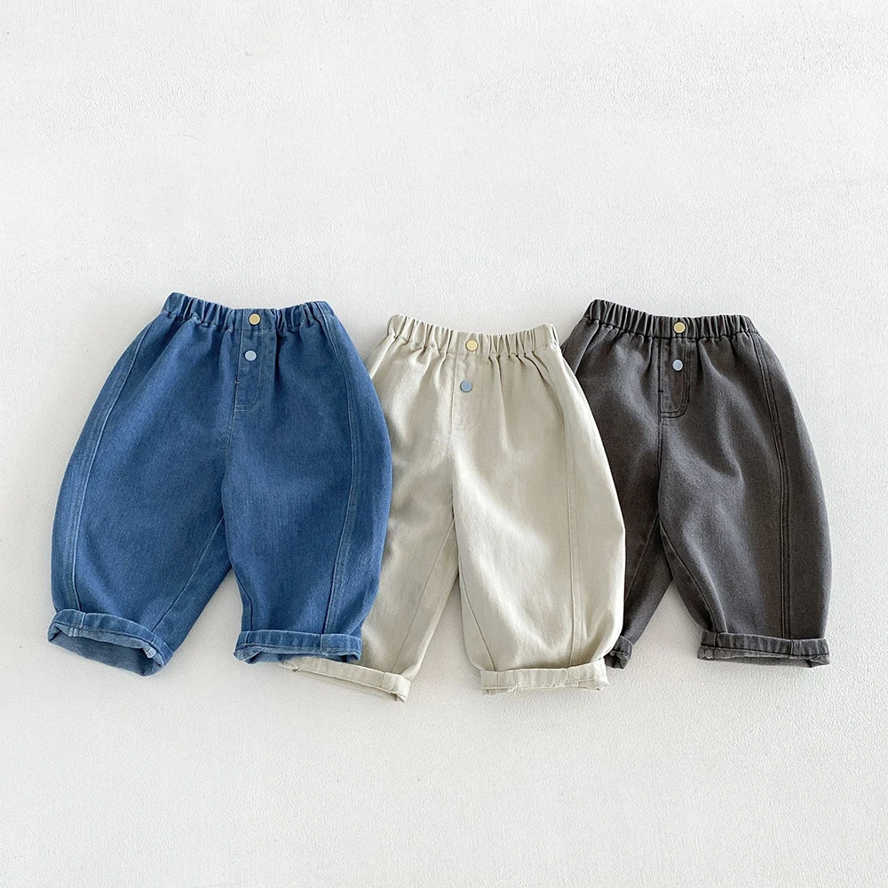 Vaqueros y jeans azules para niños, pantalón suave de otoño - imagen 3