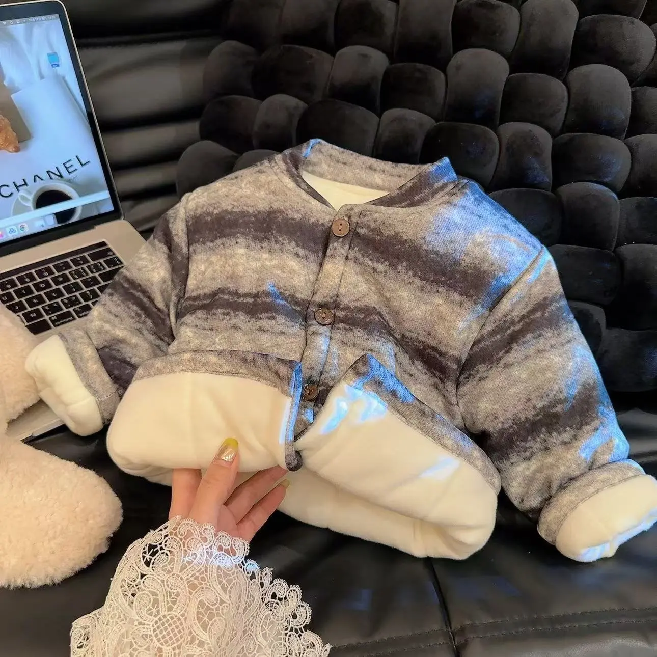 Abrigo acolchado de invierno para niñas, chaqueta cálida cuello redondo - imagen 5