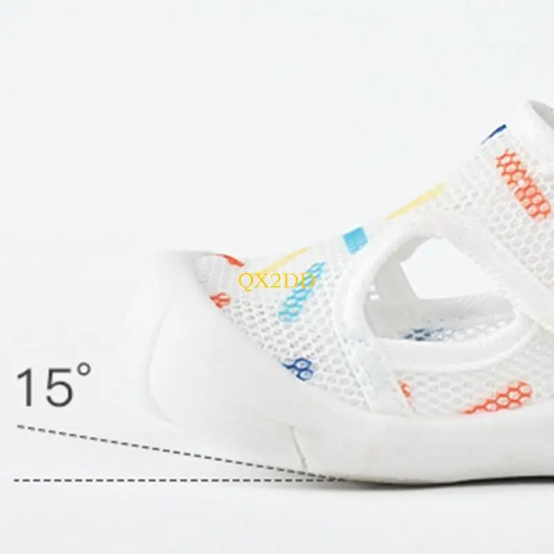 QX2D Zapatos de malla para primeros pasos con suela blanda flexible