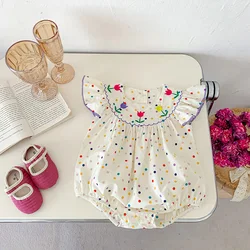 Enterito floral de bebé niña – Algodón verano suave
