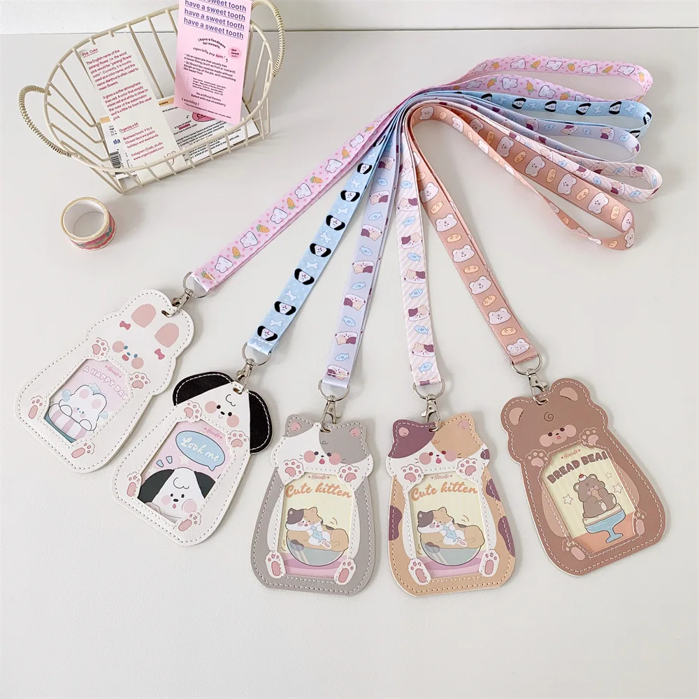 Porta tarjetas con cordón infantil forma de gato - imagen 4