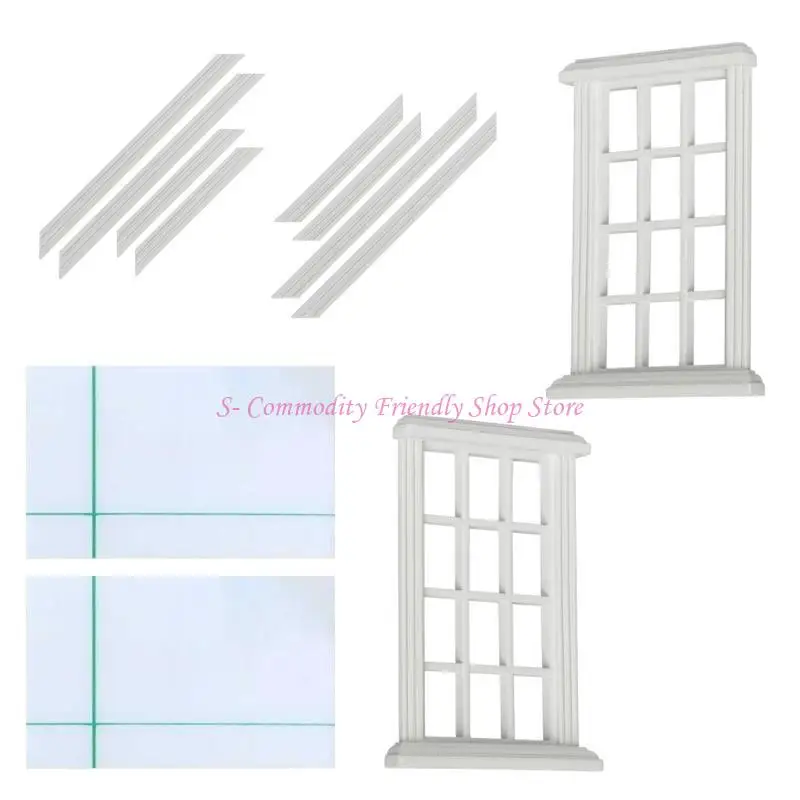 Ventana en miniatura de madera para casa de muñecas, fácil montaje - imagen 3
