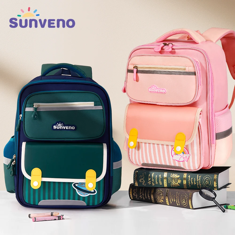 Mochila infantil Sunveno impermeable con bolsillos y reflectantes - imagen 3