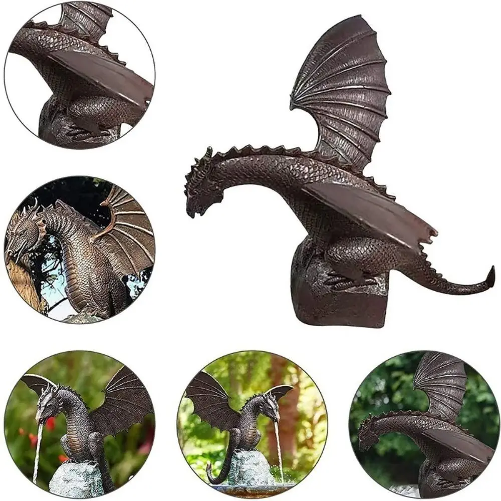 Vista trasera del dragón con las alas visibles