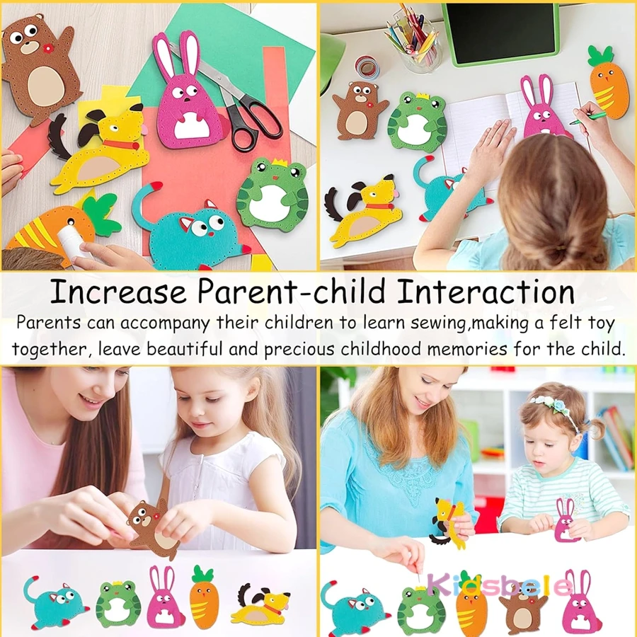 Kit de costura en fieltro con animales para niños principiantes - imagen 5