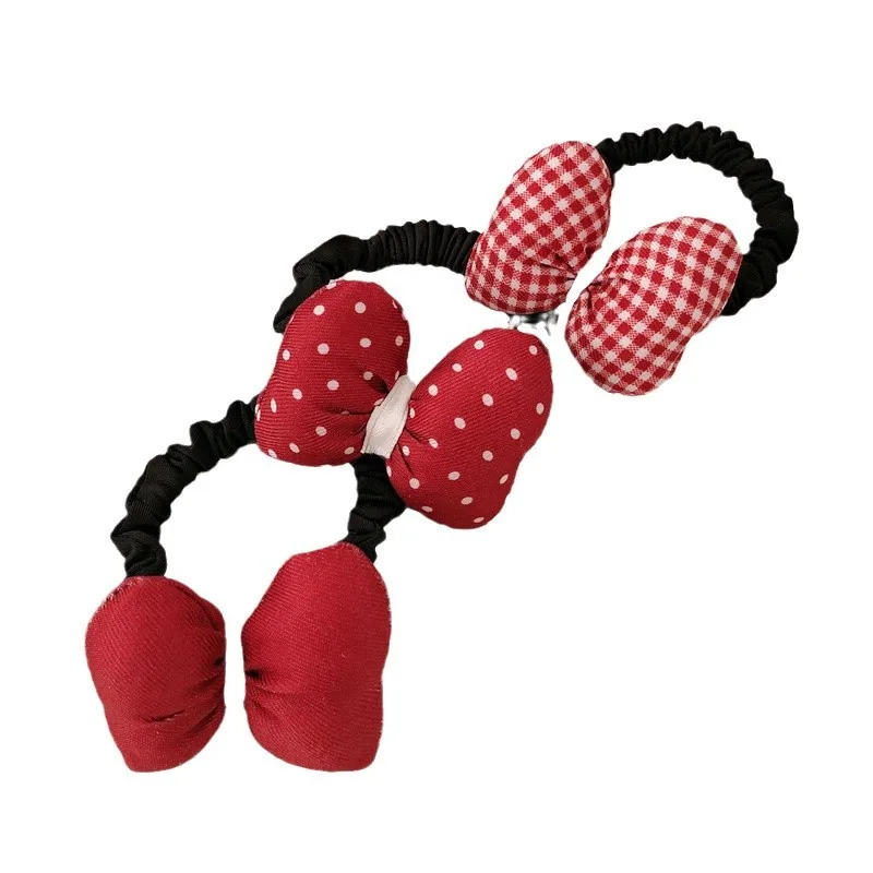 Diadema con lazo de lunares rojos para niña – pelo con estilo - imagen 2