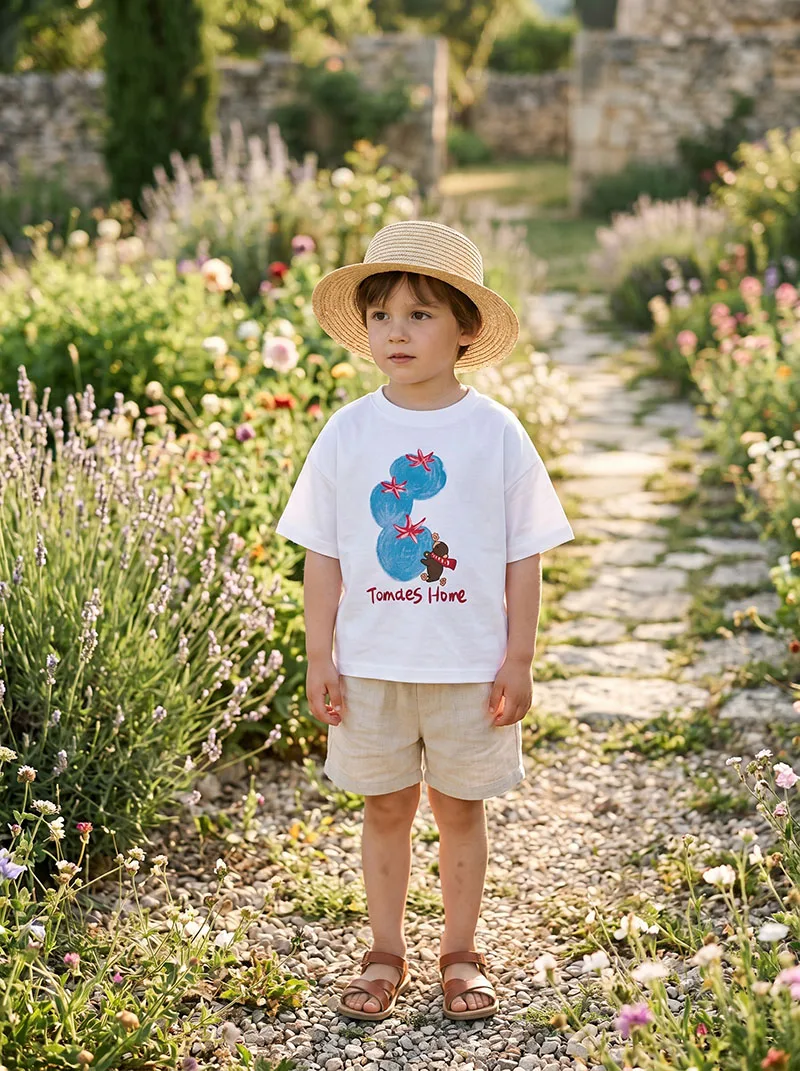 Camiseta de verano ligera para niños con estampado tomate - imagen 4