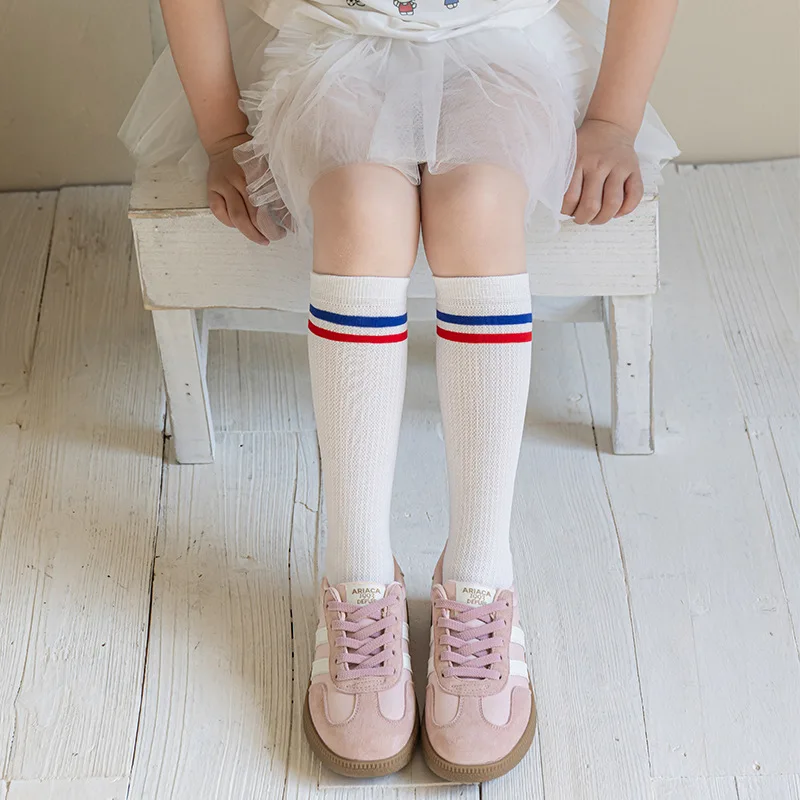 Calcetines a media pierna de algodón sin costuras, para uniforme