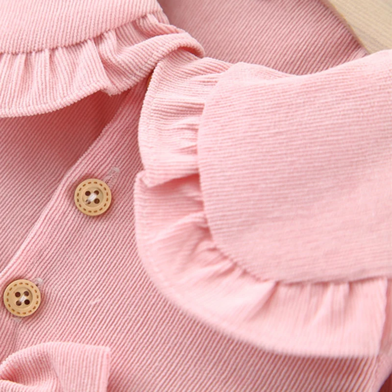 Vestido princesa rosa para niña - cuello de muñeca con lazo - imagen 3