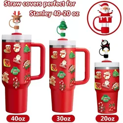 Fundas para pajitas de silicona infantiles – pack reutilizable Navidad