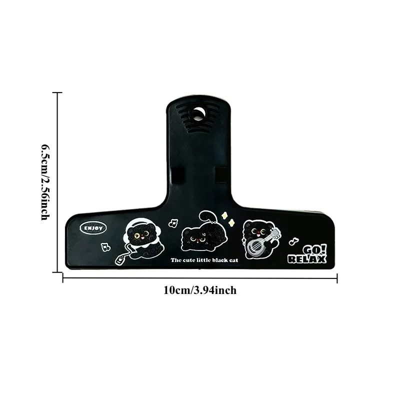 Pinza para notas gato negro de plástico estilo tierno para diario - imagen 2