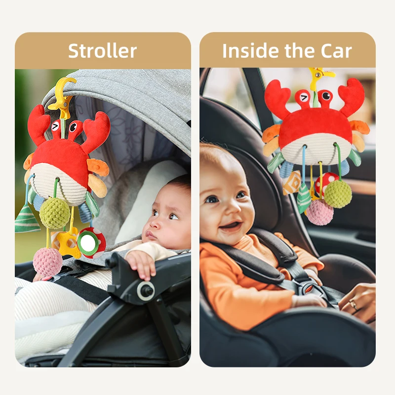 Juguete para asiento de coche con sonajero musical y mordedor