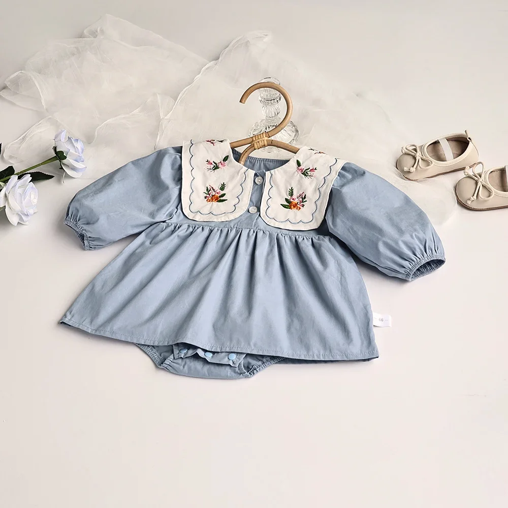 MILANCEL Body plisado bordado para bebé niña – Ideal para otoño - imagen 4