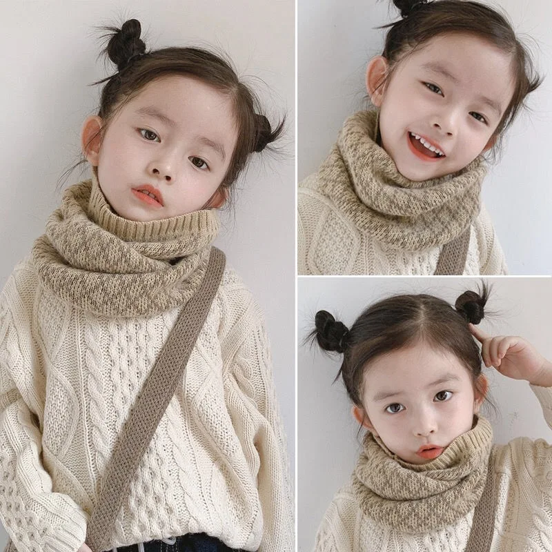 Bufanda para niños de cuello suave a cuadros en invierno bebé - imagen 3