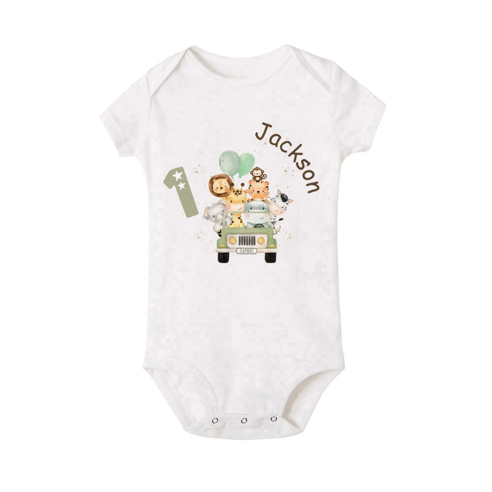 Pelele de safari para bebé personalizado con nombre - imagen 3