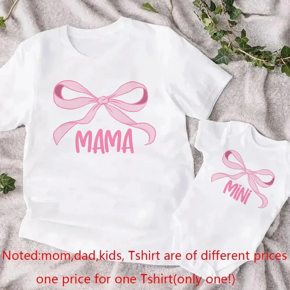 Mama Mimi Camiseta a juego madre e hija con estampado lazo - imagen 2