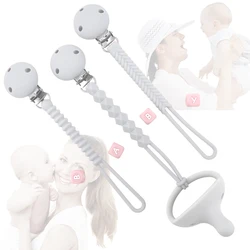 Cadena y clip de silicona para chupete de bebé