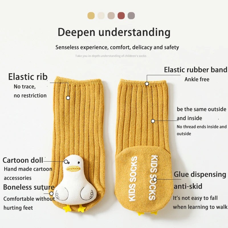 Calcetines invierno bebé – Algodón suave con suela antideslizante - imagen 3