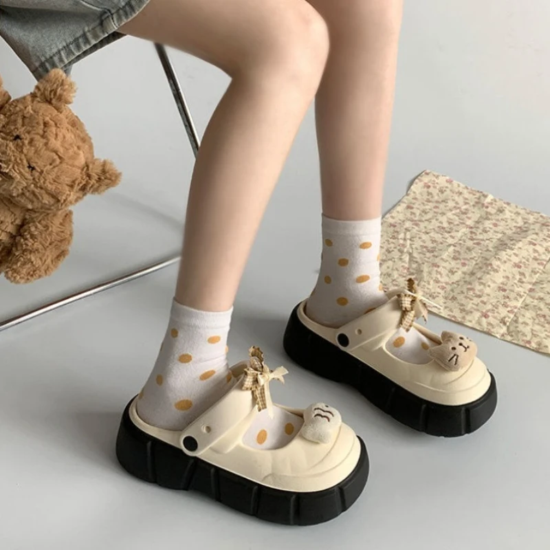 Zuecos mules con diseño de gato y pez, plataforma EVA suave - imagen 5