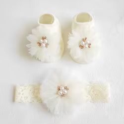 Lazos de perlas y diadema para bebé – Accesorios cabello