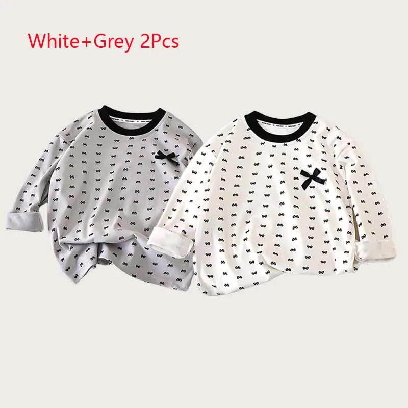 Blusa de bebé niña con pajarita, manga larga otoño-invierno - imagen 3