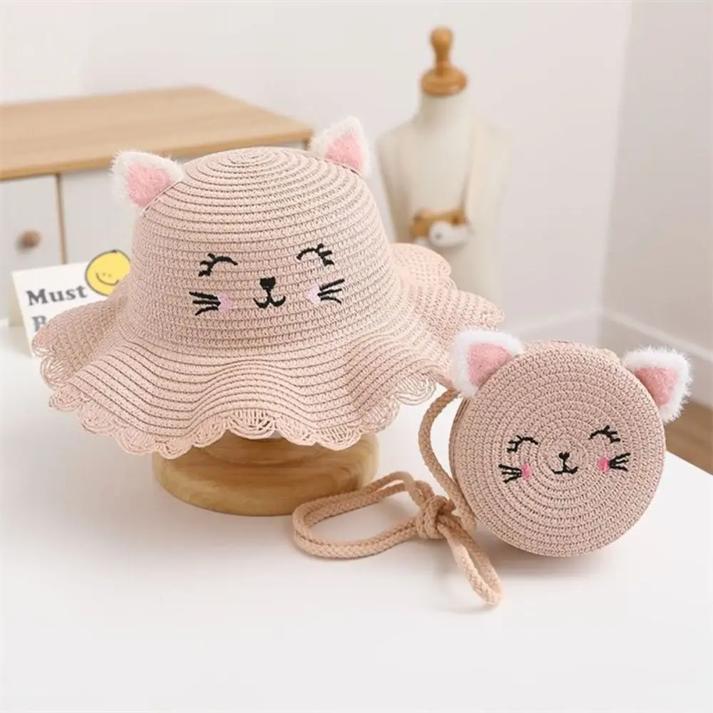 Sombrero de sol infantil con diseño de gato para niños y niñas - imagen 2