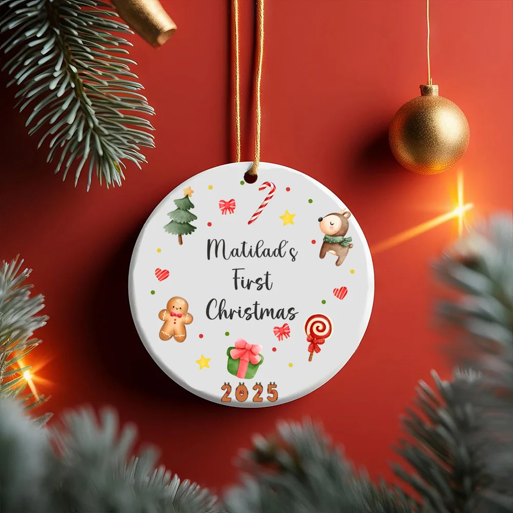 Adorno navideño personalizado para bebé con nombre – regalo árbol - imagen 4
