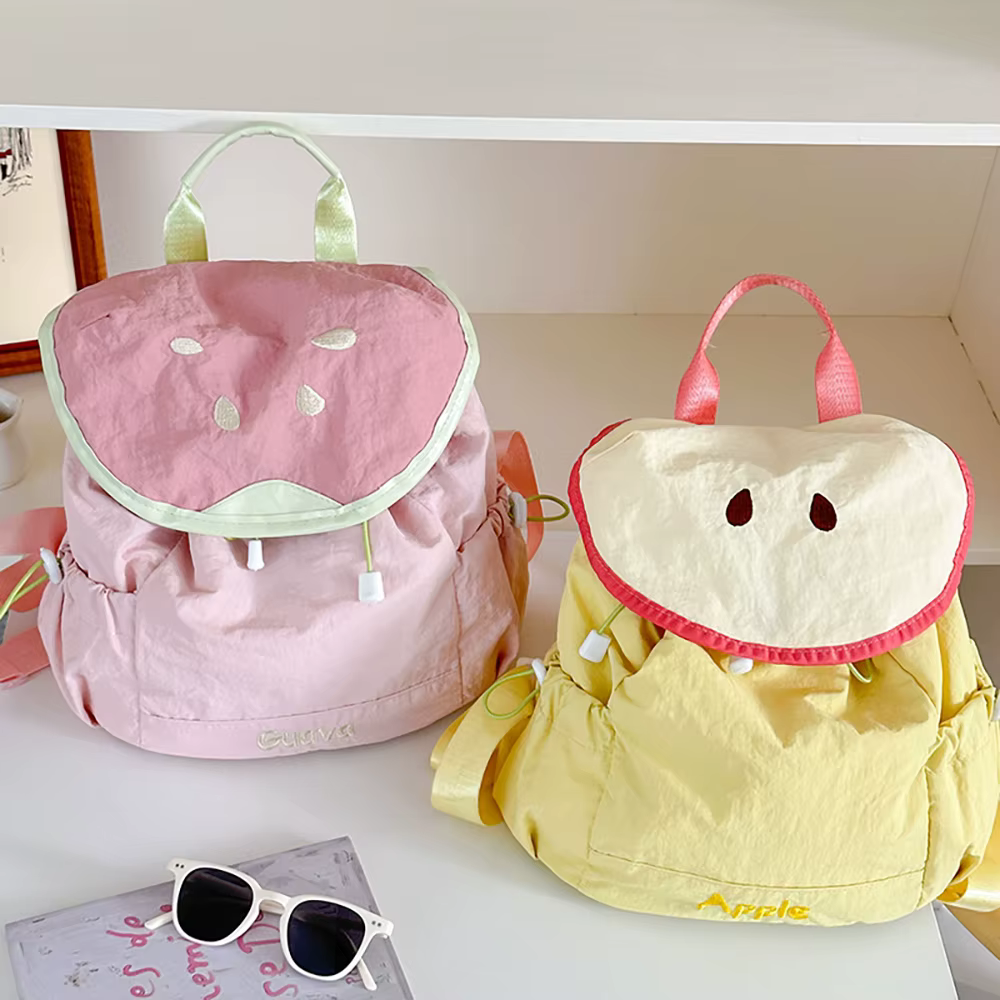 Mochila infantil suave carita sonriente macarrón con cordón preescolar - imagen 3