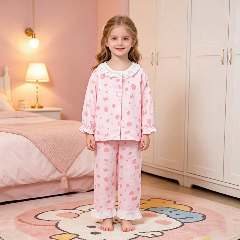 Pijama de verano para niña estilo princesa, manga larga - imagen 3