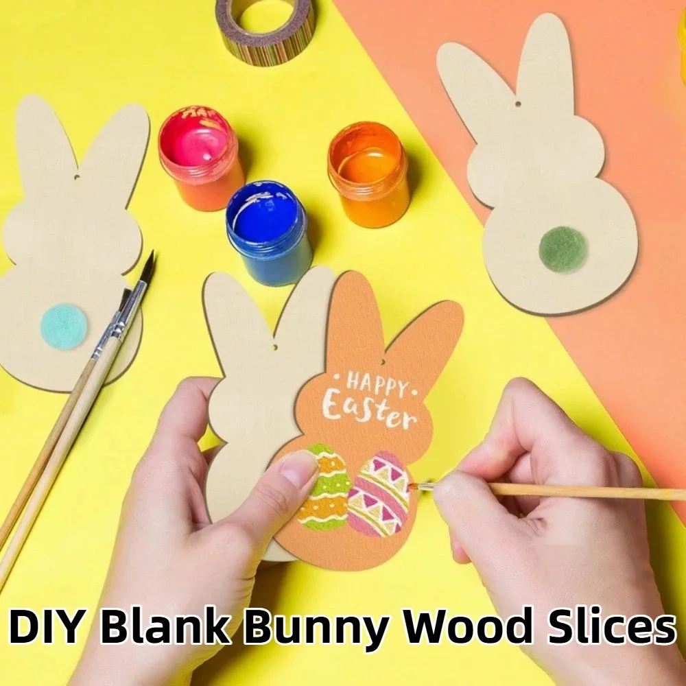 Set de juguetes de madera para pintar conejito Pascua infantil - imagen 5