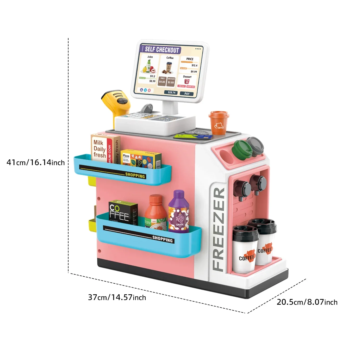 Set de caja registradora y máquina de café de juguete para niños - imagen 2