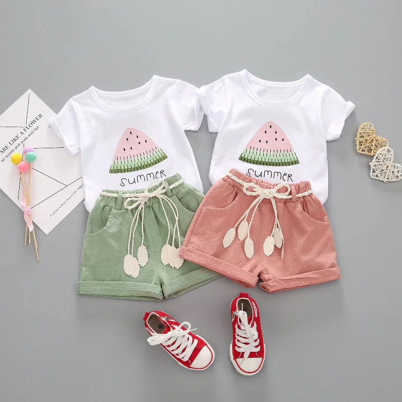 Conjunto verano bebé: camiseta y pantalón corto para niña - imagen 5