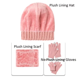 Conjunto de invierno con gorro, bufanda y guantes de punto