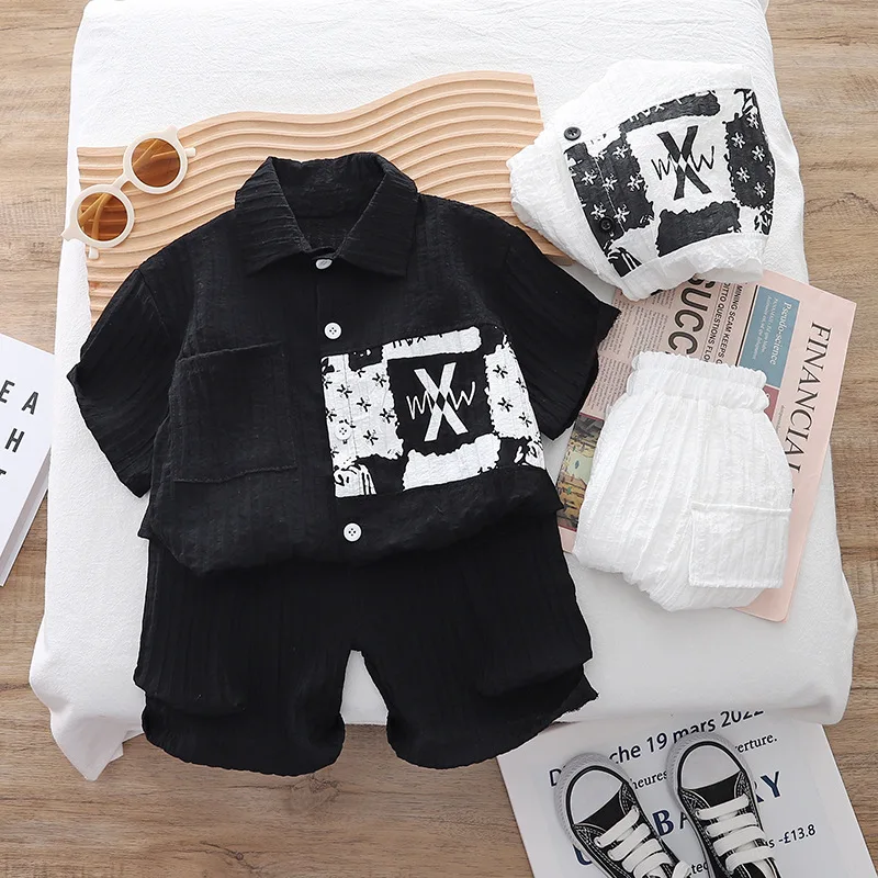Ropa de verano para bebé – conjunto informal camisa y pantalón corto - imagen 5
